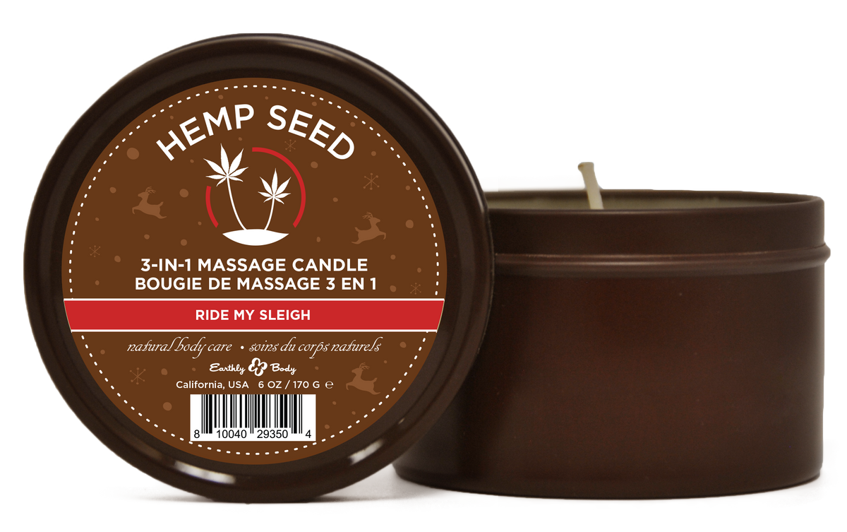 Hemp Seed 3-in-1 Massage Candle Ride My Sleigh 6oz- 170 G