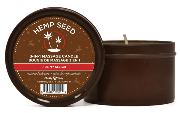 Hemp Seed 3-in-1 Massage Candle Ride My Sleigh  6oz- 170 G