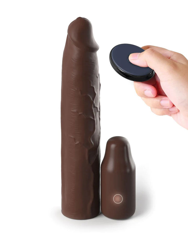Fantasy X-Tensions Elite 9 Inch Sleeve Vibrating 3 Inch Plug With Remote