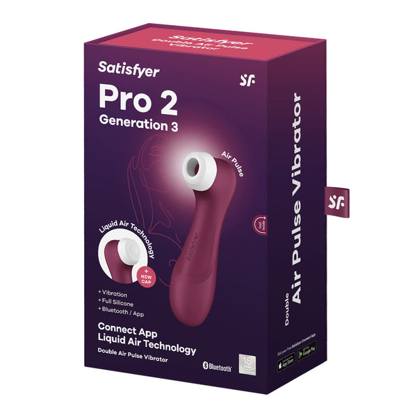 Satisfyer Pro 2 Generation 3 Connect App Liquid Air Technology - Wine Red