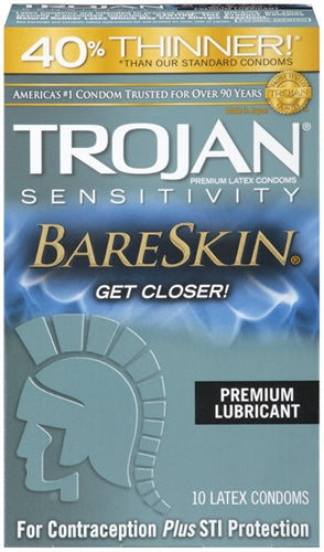 Trojan Sensitivity Bareskin Lubricated Condoms - Pack