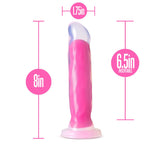 Neo Elite Glow in the Dark - Marquee - 8 Inch  Silicone Dual Density Dildo  - Neon Pink