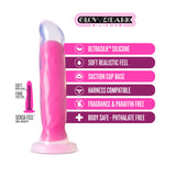 Neo Elite Glow in the Dark - Marquee - 8 Inch  Silicone Dual Density Dildo  - Neon Pink