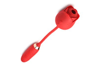 Bloomgasm Romping Rose Suction and Thrusting  Vibrator - Red