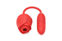 Bloomgasm Romping Rose Suction and Thrusting  Vibrator - Red