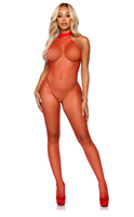 Industrial Net Racer Neck Backless Bodystocking - One Size