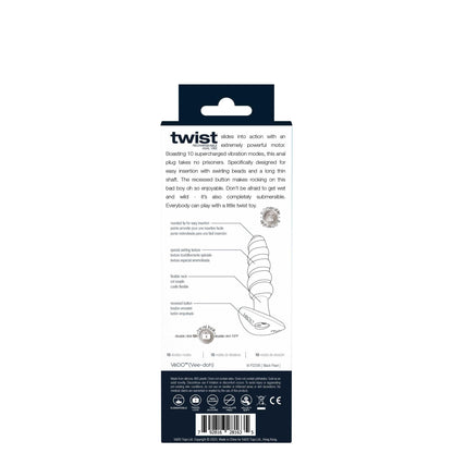 Twist Rechargeable Anal Vibe - Black Pearl