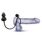 Anal Adventures - Platinum - Silicone Anal Plug With Vibrating C-Ring - Black