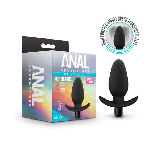 Anal Adventures - Platinum - Silicone Saddle  Plug - Black