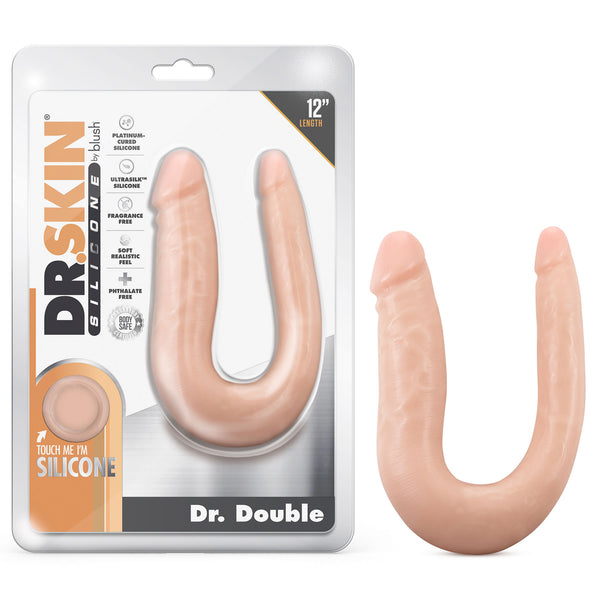 Dr. Skin Silicone - Dr. Double - 12 Inch Double  Dong - Vanilla