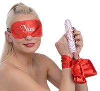 Bang - Naughty Holiday Kit - Wrist Ties XL Bullet  and Blindfold