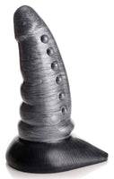 Beastly Tapered Bumpy Silicone Dildo - Silver