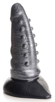 Beastly Tapered Bumpy Silicone Dildo - Silver