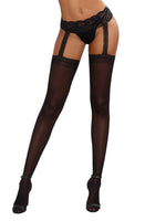 Pantyhose With Garters - Size - Black