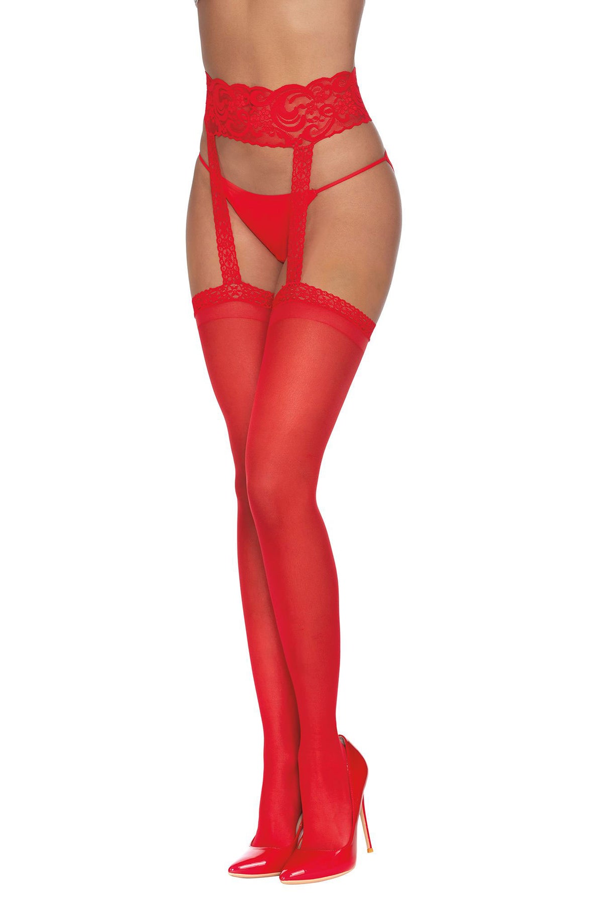 Pantyhose With Garters - Black