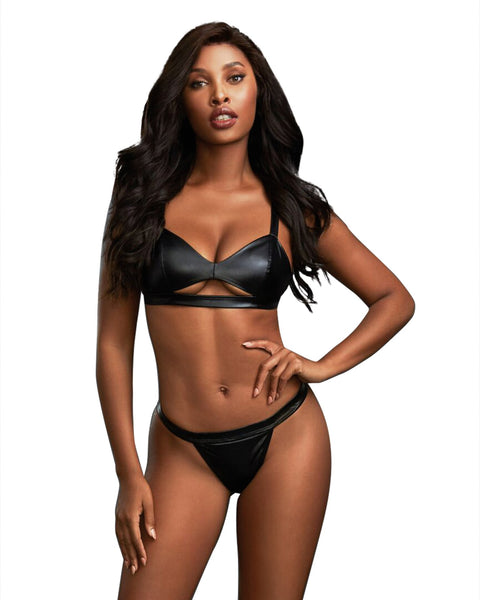 3 Piece Robe, Bralette & Thong Set - - Black