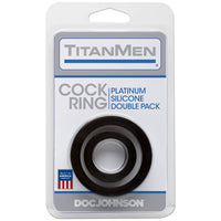 Titanmen Cock Ring Platinum Silicone Double Pack