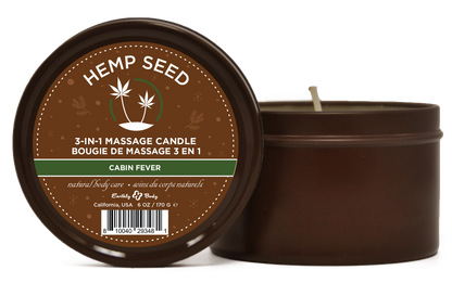 Hemp Seed 3-in-1 Massage Candle Cabin Fever 6oz-  170 G