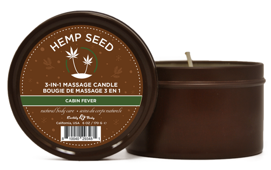 Hemp Seed 3-in-1 Massage Candle Cabin Fever 6oz-  170 G