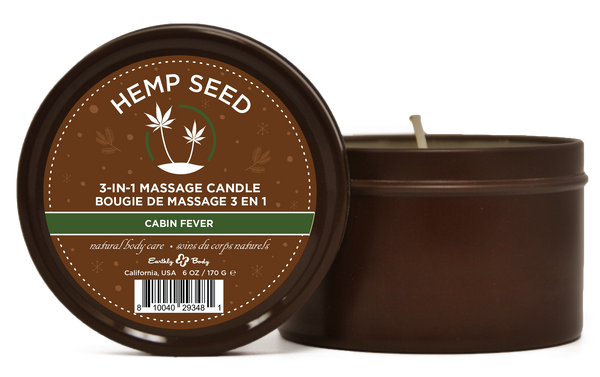 Hemp Seed 3-in-1 Massage Candle Cabin Fever 6oz-  170 G