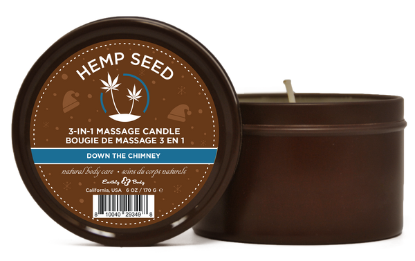 Hemp Seed 3-in-1 Massage Candle Down the Chimney  6oz- 170 G