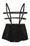 Boss Af Suspender Skater Skirt - Black