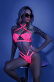 Lights Off Bralette and Panty - - Neon Pink