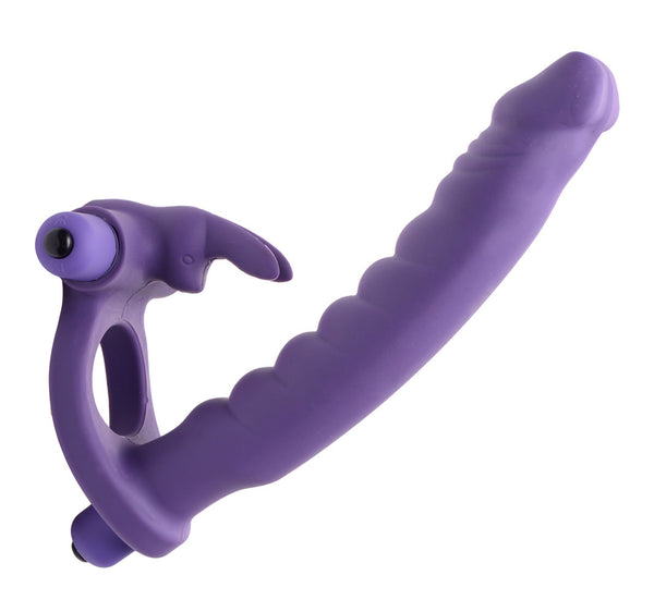 Double Delight Dual Insertion Vibrating  Rabbit Cock Ring