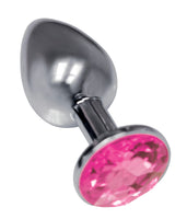 The 9's the Silver Starter Bejeweled Stainless  Steel Plug - Pink