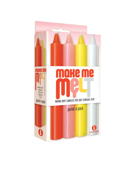 The 9's Make Me Melt Sensual Warm-Drip Candles 4 Pack - Pastel