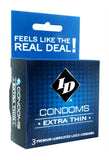 ID Extra Thin Condoms - 3 Pack