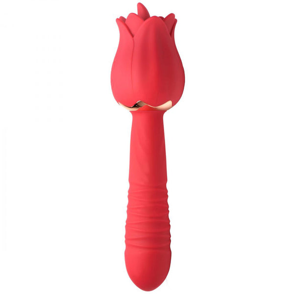 Bloomgasm Racy Rose Thrust and Lick Vibrator - Red