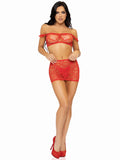 3 Pc Seamless Heart Net Off the Shoulder - One Size