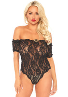 Strapless Lace Teddy - Black