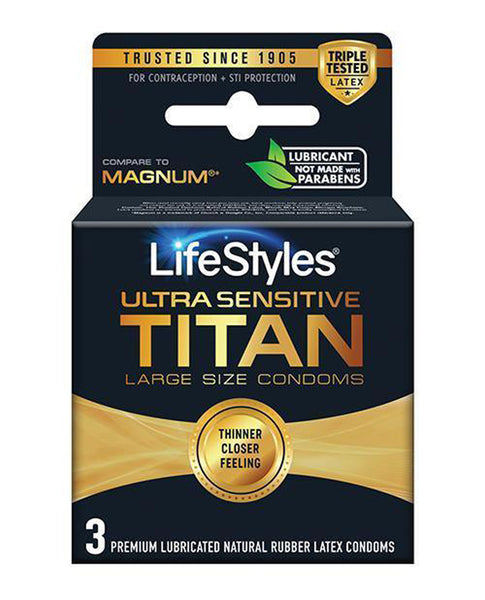 Lifestyles Ultra Sensitive Titan Large 3 Pack