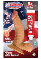 All American Whoppers 6.5-Inch Curved Dong With Balls Lube -Flesh