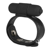 The Macho Collection Snap-on Vibro Cock and Ball Strap - Black