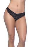 Cage Back Galloon Lace Boyshort With Wrap Around Elastic Detail - - Black