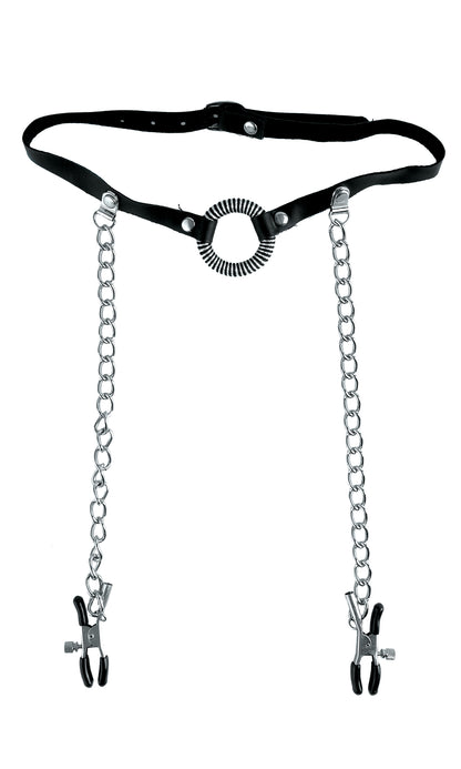 Fetish Fantasy Series O-Ring Gag & Nipple Clamps