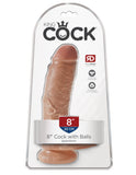 King Cock  8" Cock With Balls - Tan