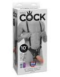 King Cock 10" Hollow Strap-on Suspender System -  Flesh