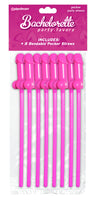 Bachelorette Party Favors Bendable Pecker Straws  - 8 Count
