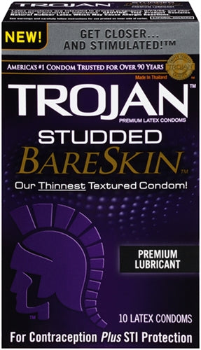 Trojan Studded Bareskin - 10 Pack