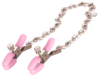 Nipple Play Crystal Chain Nipple Clamps - Pink