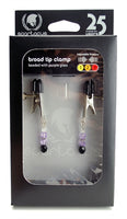 Beaded Clamps - Adjustable Broad Tip - Purple