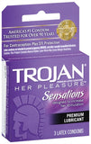 Trojan Her Pleasure Sensations Lubricated  Condoms - 3 Pack