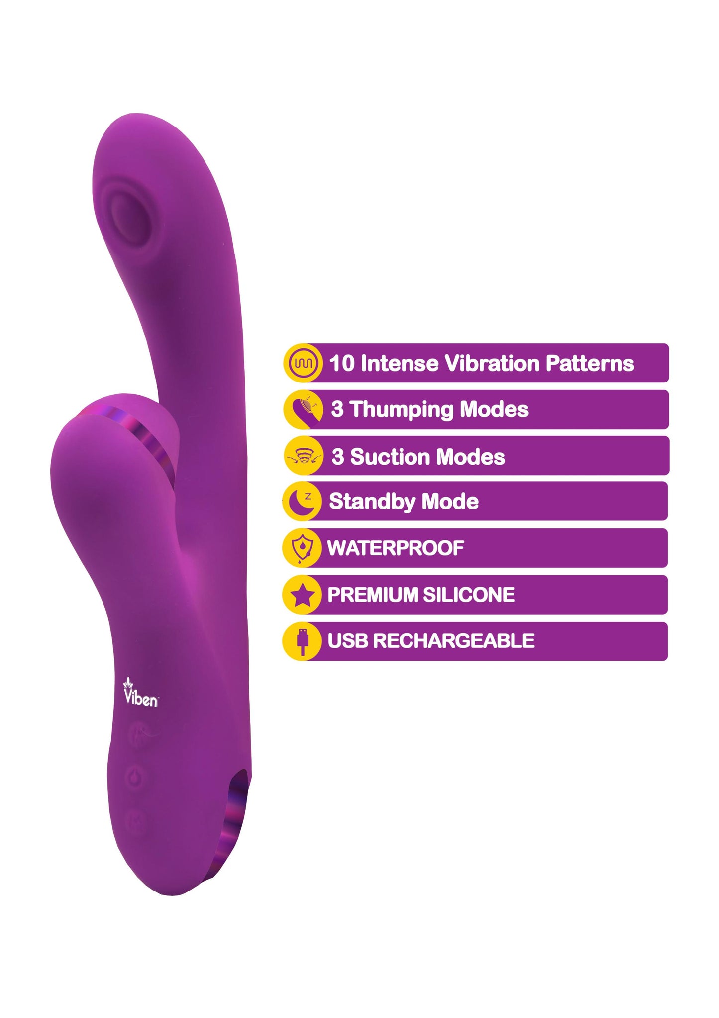 Dazzle - Berry - Rechargeable Thumping and  Suction Rabbit