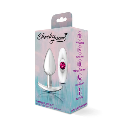 Cheeky Charms - Silver Metal Butt Plug Kit