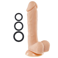Pro Sensual Premium Silicone 8 Inch Dong With 3 Cockrings