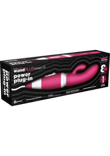 Bodywand Wand Plus  Rabbit 8 Power Plug-in Silicone Vibe - Pink